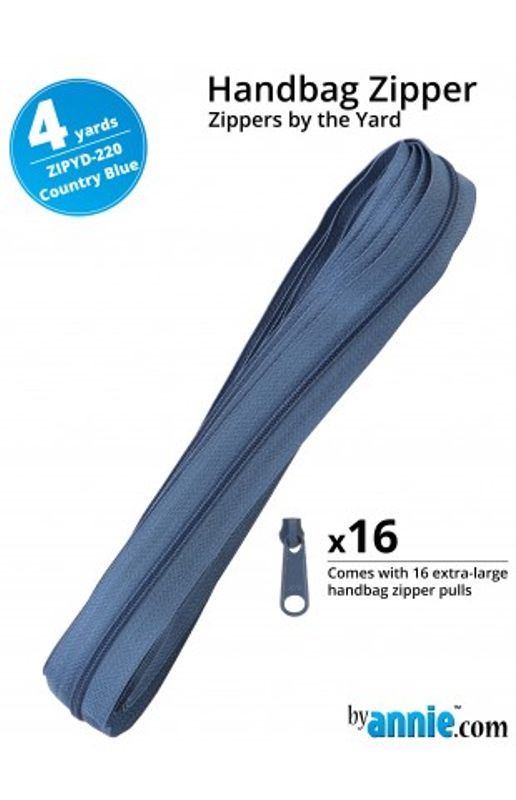 By Annie glidelås by the yard, country blue