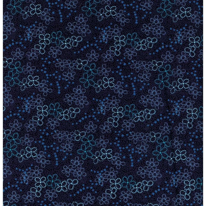 Mørkeblå med lysere mønster